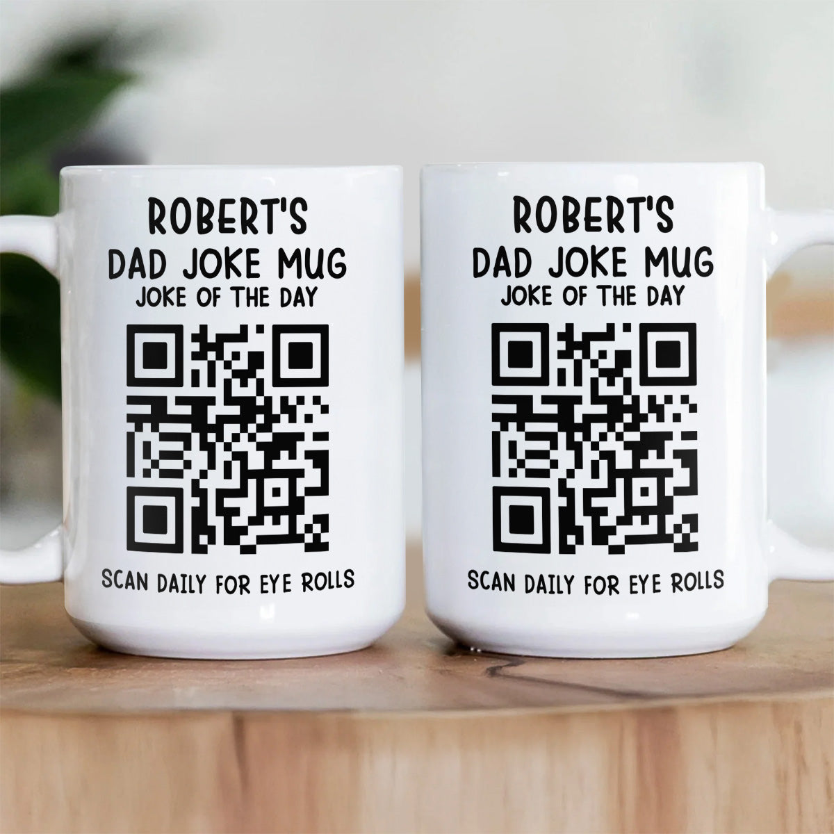 Dad Joke Every Day Interactive QR Funny - Personalized Coffee Mug-Myprintsy