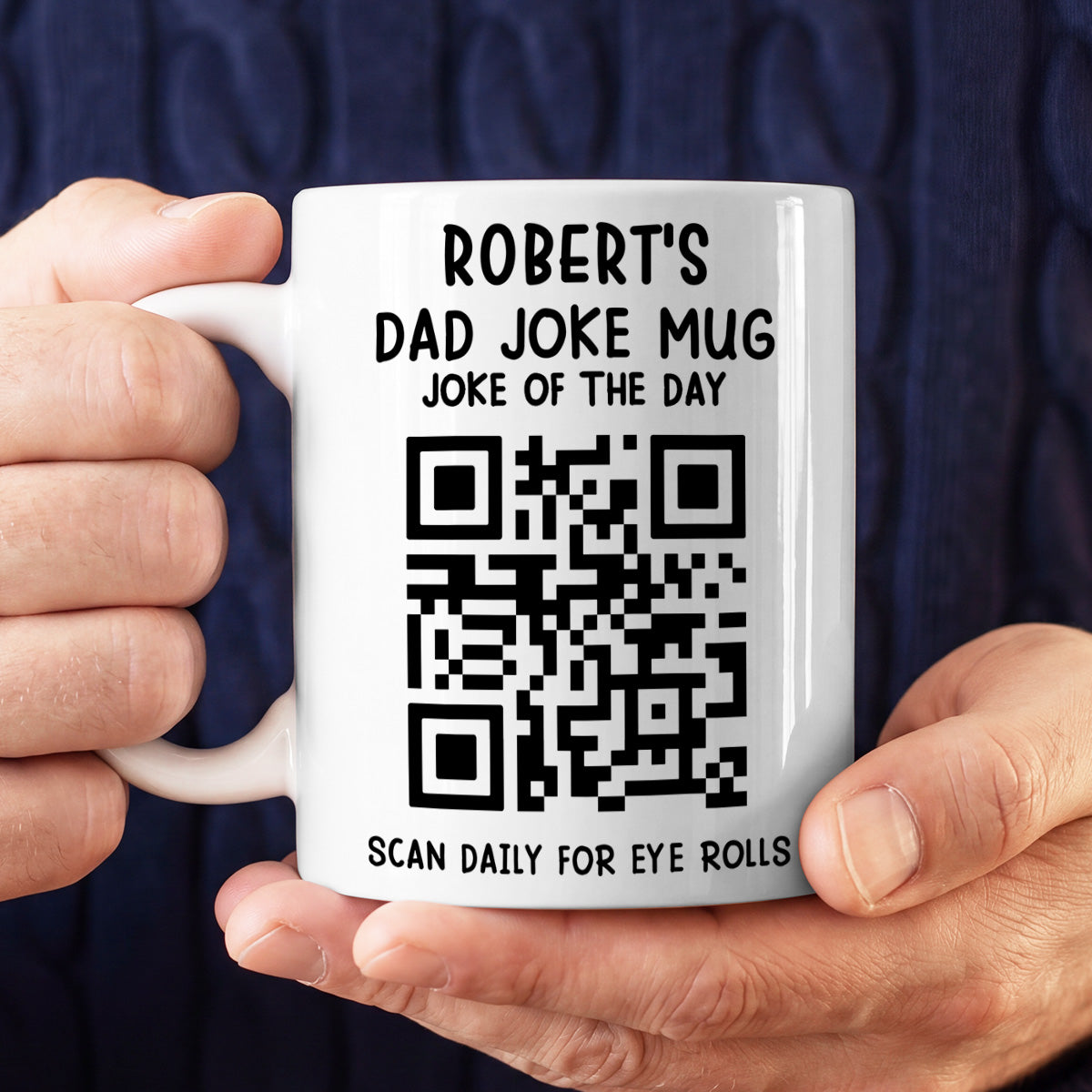Dad Joke Every Day Interactive QR Funny - Personalized Coffee Mug-Myprintsy