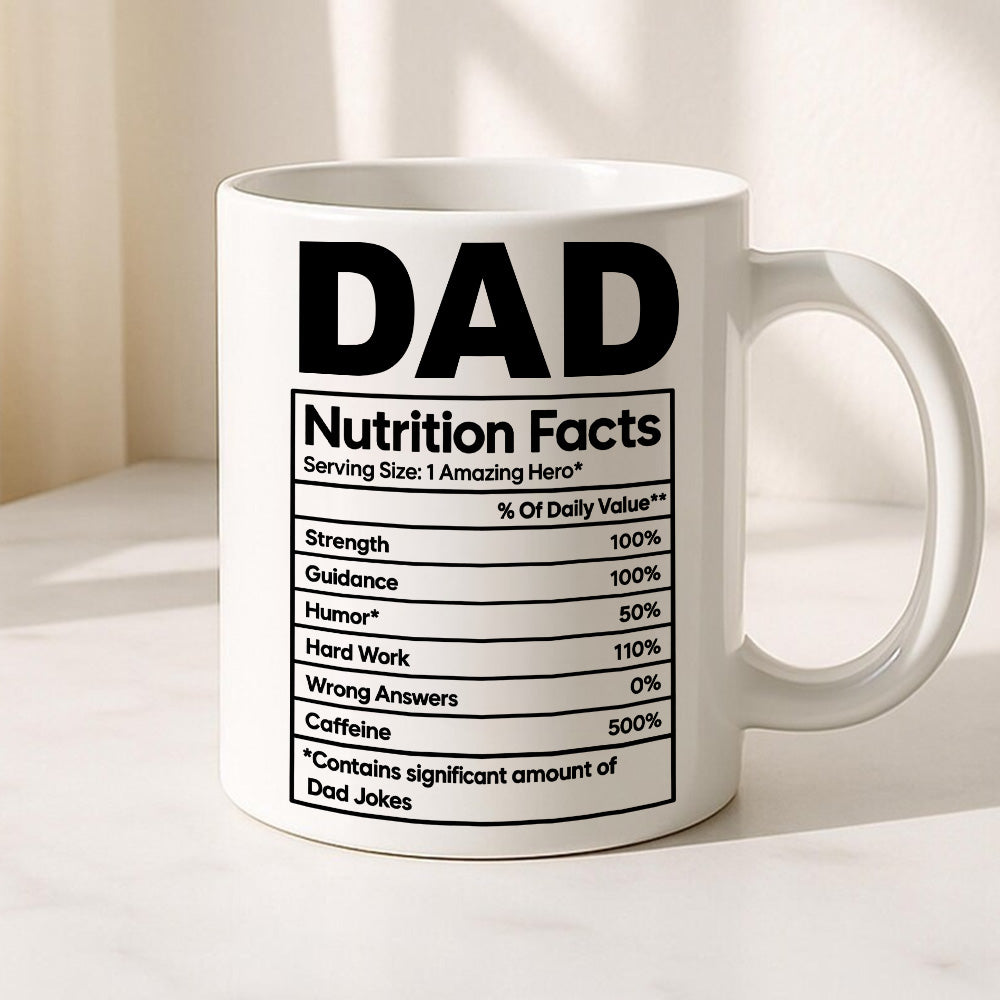 Dad Nutrition Facts Contains Dad Jokes- Personalized Coffee Mug - Gift For Dad-Myprintsy