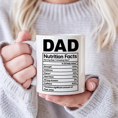 Dad Nutrition Facts Contains Dad Jokes- Personalized Coffee Mug - Gift For Dad-Myprintsy