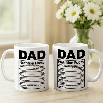 Dad Nutrition Facts Contains Dad Jokes- Personalized Coffee Mug - Gift For Dad-Myprintsy