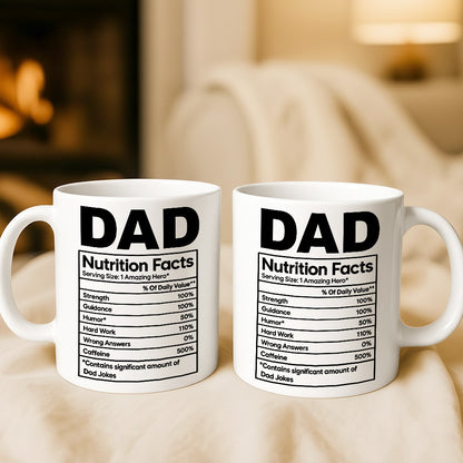 Dad Nutrition Facts Contains Dad Jokes- Personalized Coffee Mug - Gift For Dad-Myprintsy