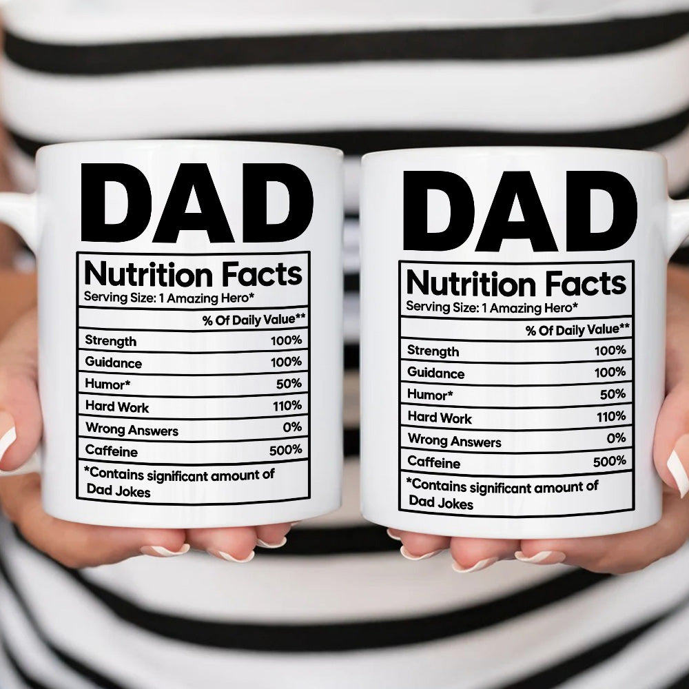 Dad Nutrition Facts Contains Dad Jokes- Personalized Coffee Mug - Gift For Dad-Myprintsy