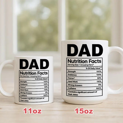 Dad Nutrition Facts Contains Dad Jokes- Personalized Coffee Mug - Gift For Dad-Myprintsy