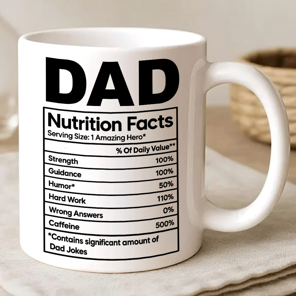 Dad Nutrition Facts Contains Dad Jokes- Personalized Coffee Mug - Gift For Dad-Myprintsy