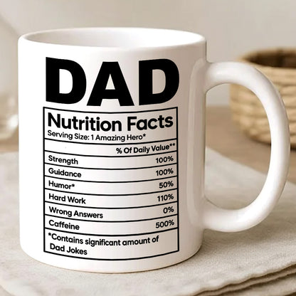 Dad Nutrition Facts Contains Dad Jokes- Personalized Coffee Mug - Gift For Dad-Myprintsy
