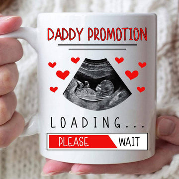 Dad Promotion Loading Please Wait - Personalized Sonogram Photo Mug-Myprintsy