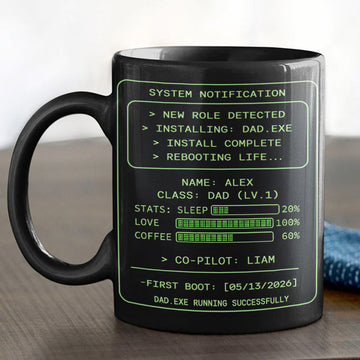 Dad.exe System Notification Screen - Personalized Ceramic Coffee Mug-Myprintsy