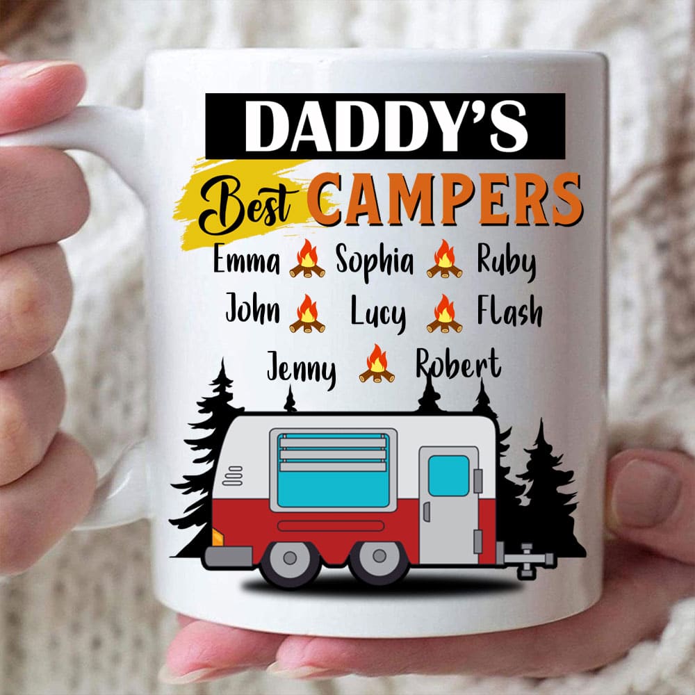 Daddy’s Best Campers Custom Mug - Personalized Coffee Mug - Gift For Dad-Myprintsy