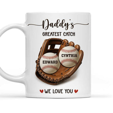 Daddy's Great Catch We Love You - Personalized Coffee Mug-Myprintsy