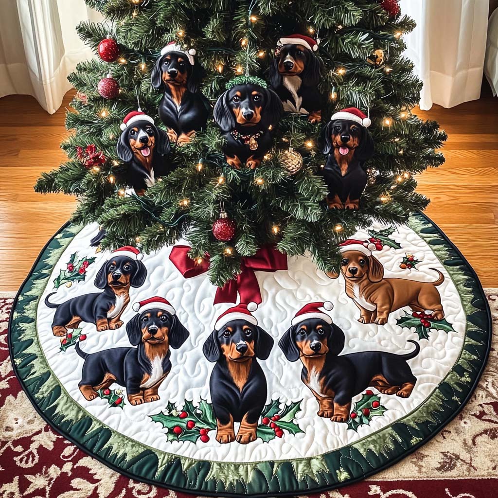 Dashie Dreams Christmas Quilted Tree Skirt-Myprintsy