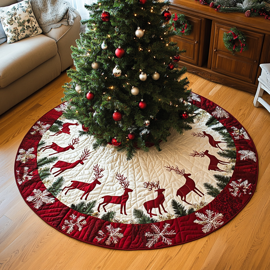 Dashing Through the Snow Christmas Quilted Tree Skirt-Myprintsy