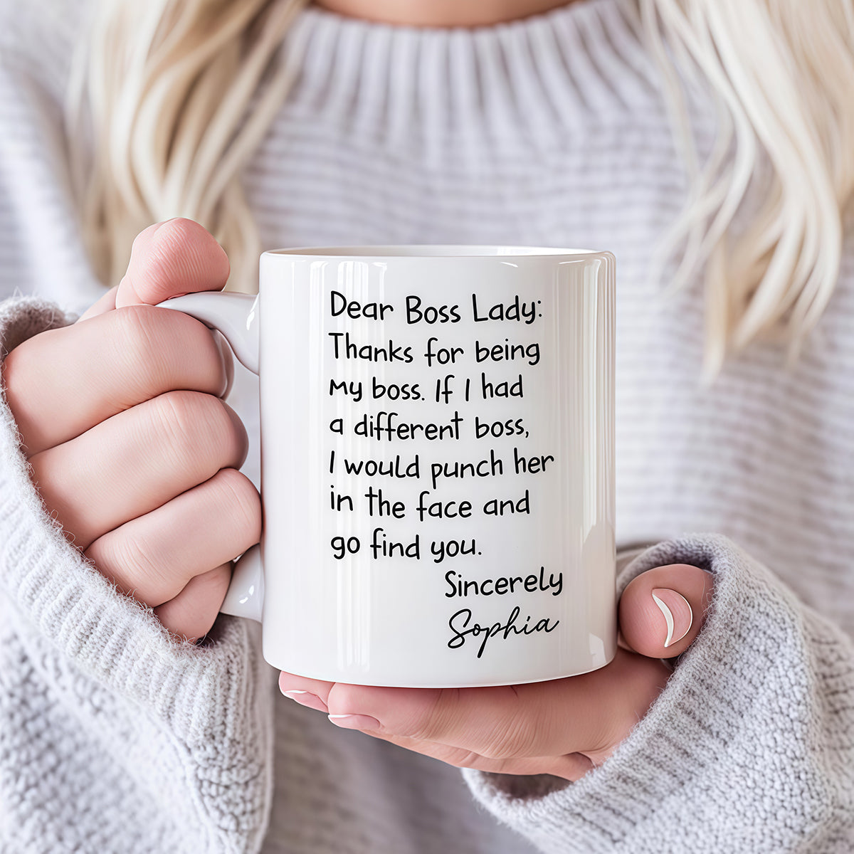 Dear Boss Lady Thank For Being My Boss - Personalized Coffee Mug-Myprintsy