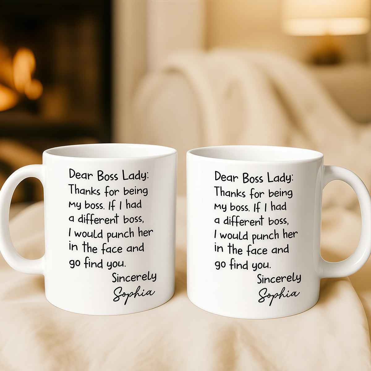 Dear Boss Lady Thank For Being My Boss - Personalized Coffee Mug-Myprintsy