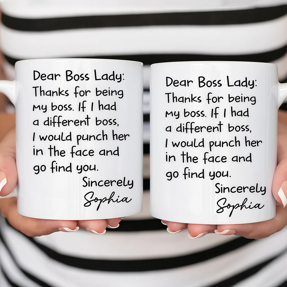 Dear Boss Lady Thank For Being My Boss - Personalized Coffee Mug-Myprintsy