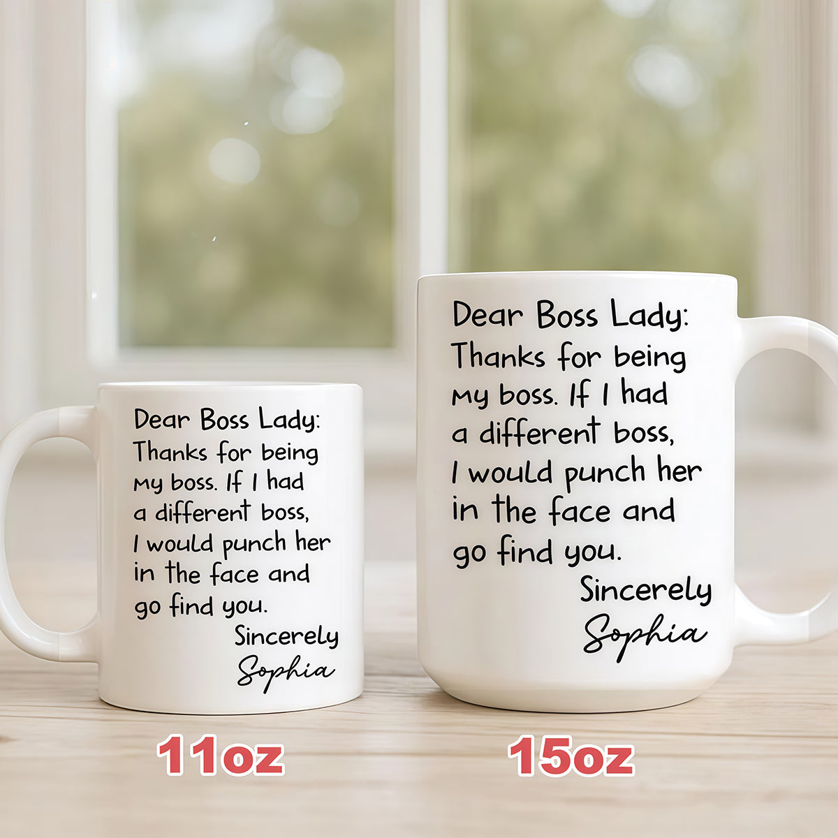 Dear Boss Lady Thank For Being My Boss - Personalized Coffee Mug-Myprintsy