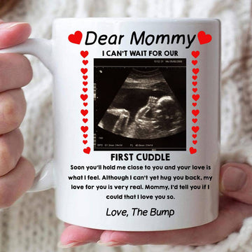 Dear Mommy I Can't Wait For Our First Cuddle - Personalized Ceramic Mug - Gift Mug For New Mom Mommy To Be-Myprintsy