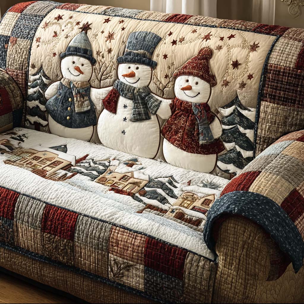 December Frost Quilted Sofa Cover VTQ-Myprintsy