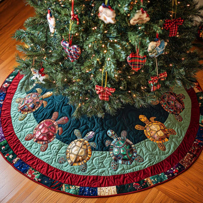 Deep Blue Christmas Quilted Tree Skirt-Myprintsy