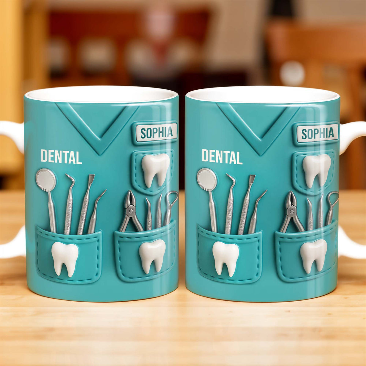 Dental Coffee Mug Featuring Dental Equipment Designs - Personalized Coffee Mug-Myprintsy