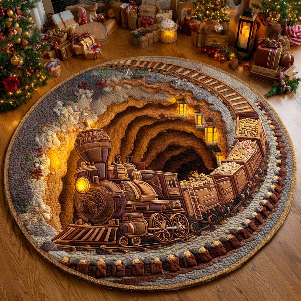 Desert Ridge Railway Quilted Round Mat VTQ-Myprintsy