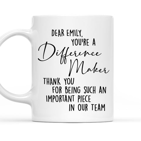 Difference Maker In Our Team - Personalized Coffee Mug-Myprintsy