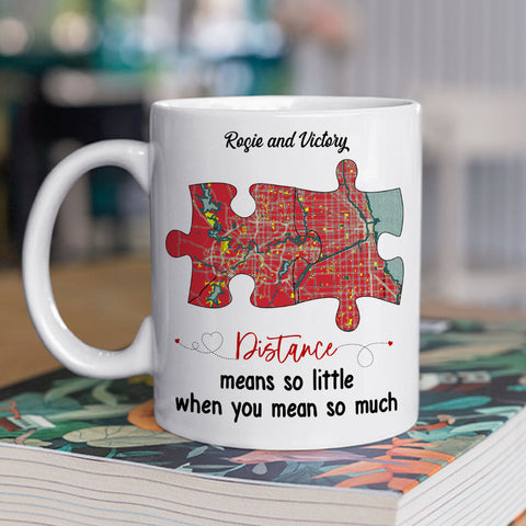 Distance Means So Little - Personalized Coffee Mug-Myprintsy