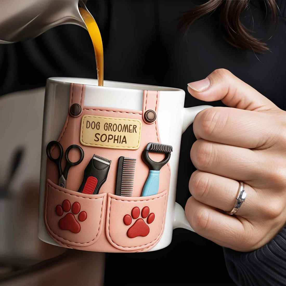 Dog Groomer Apron - Personalized Accent Mug - Gift for Pet Groomers-Myprintsy