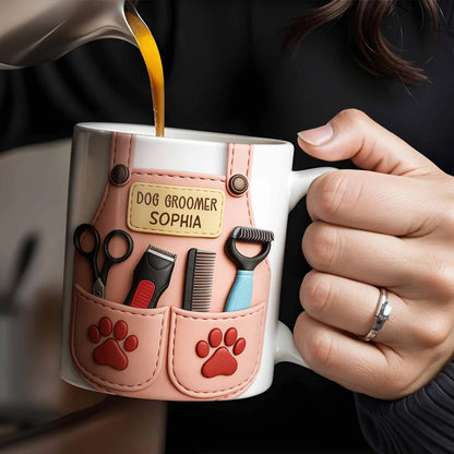 Dog Groomer Apron - Personalized Accent Mug - Gift for Pet Groomers-Myprintsy