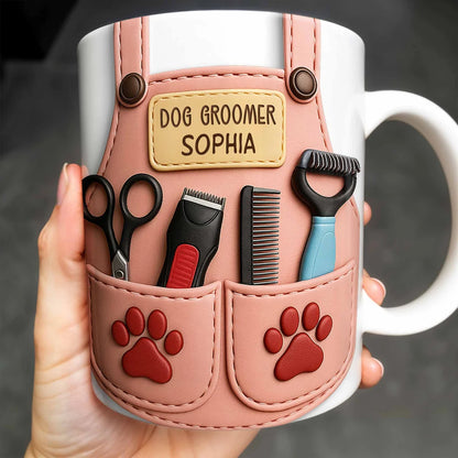 Dog Groomer Apron - Personalized Accent Mug - Gift for Pet Groomers-Myprintsy