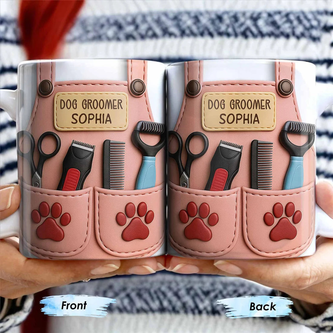 Dog Groomer Apron - Personalized Accent Mug - Gift for Pet Groomers-Myprintsy