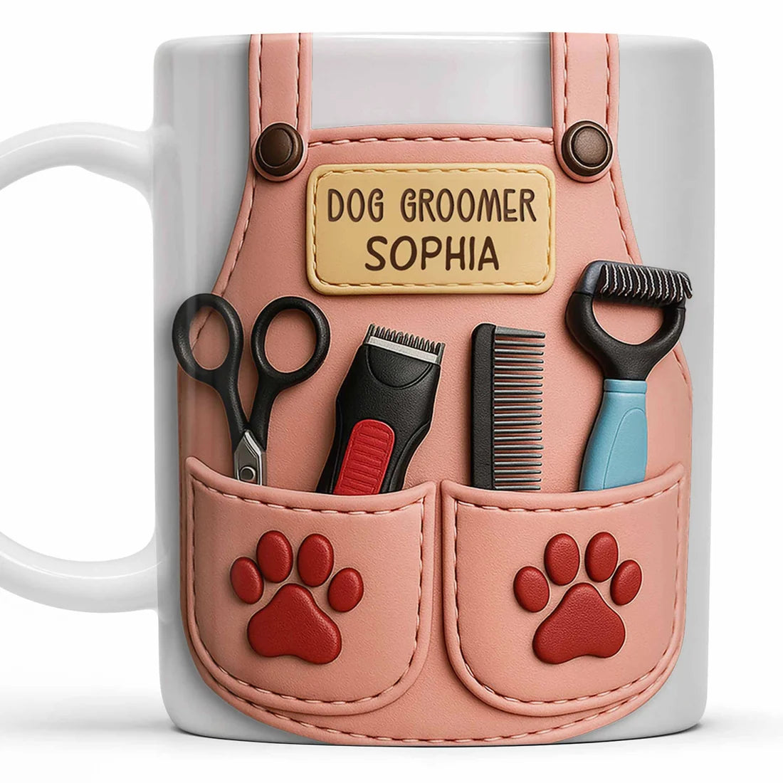 Dog Groomer Apron - Personalized Accent Mug - Gift for Pet Groomers-Myprintsy