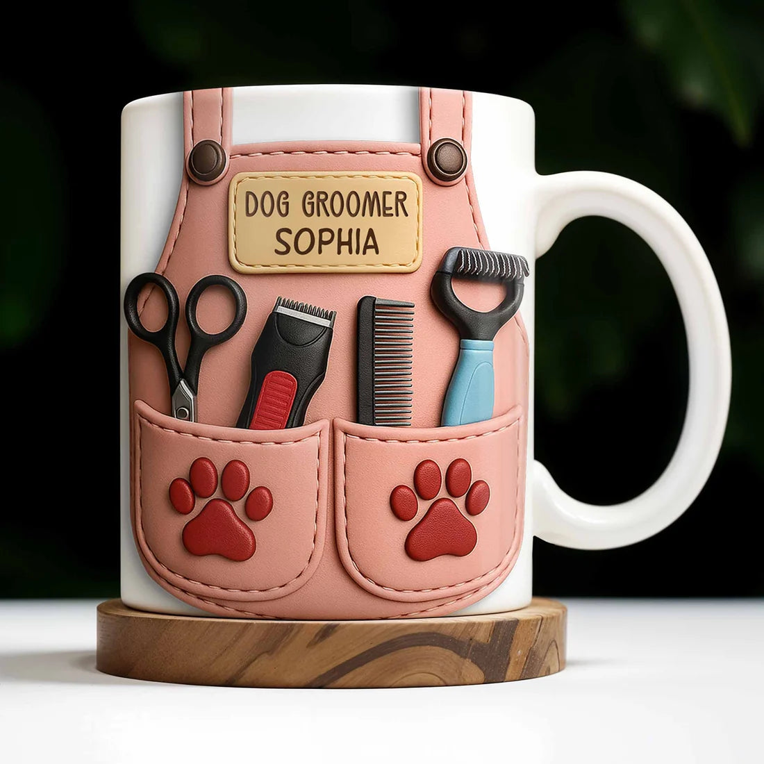 Dog Groomer Apron - Personalized Accent Mug - Gift for Pet Groomers-Myprintsy