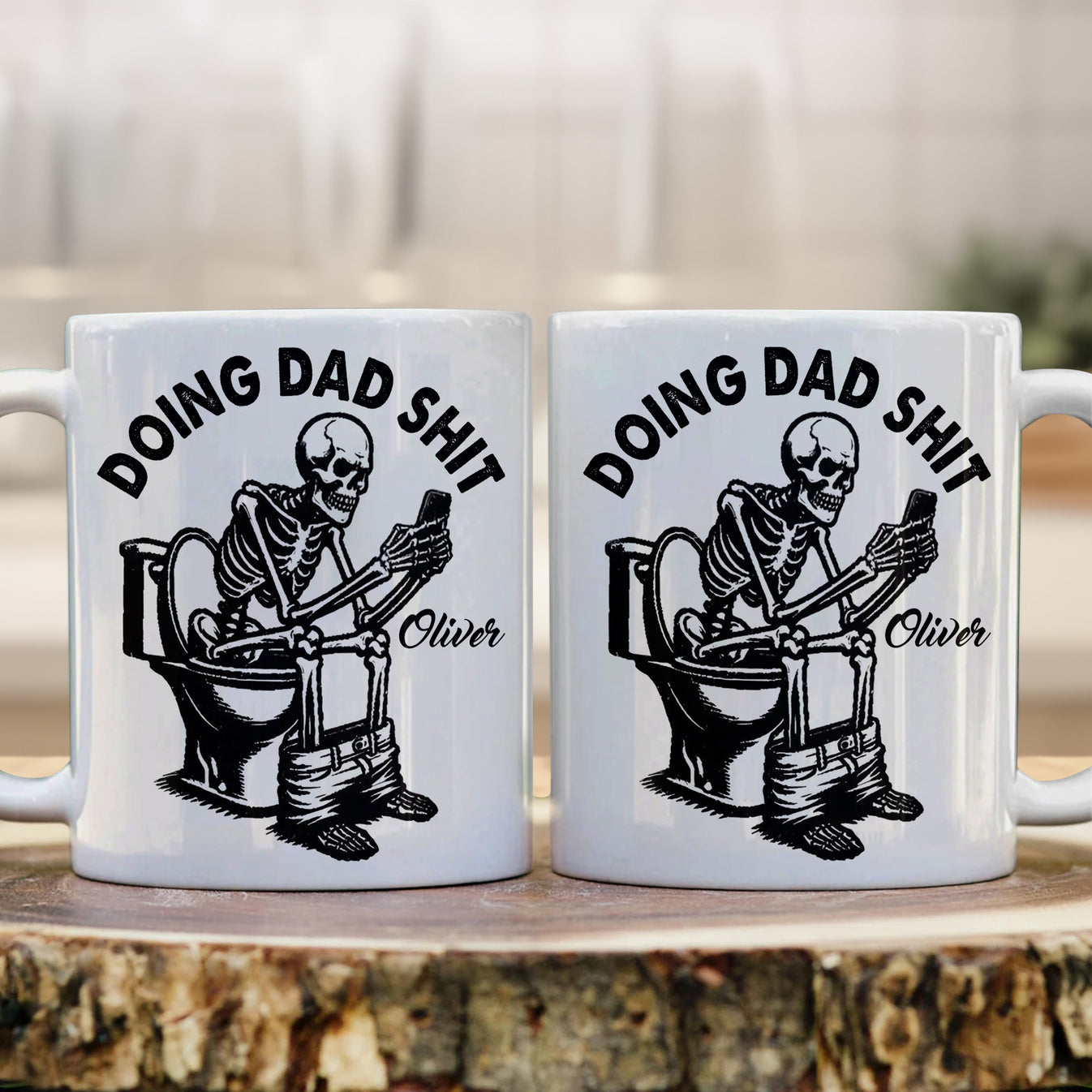 Doing Dad Shit - Personalized Halloween Ceramic Mug-Myprintsy