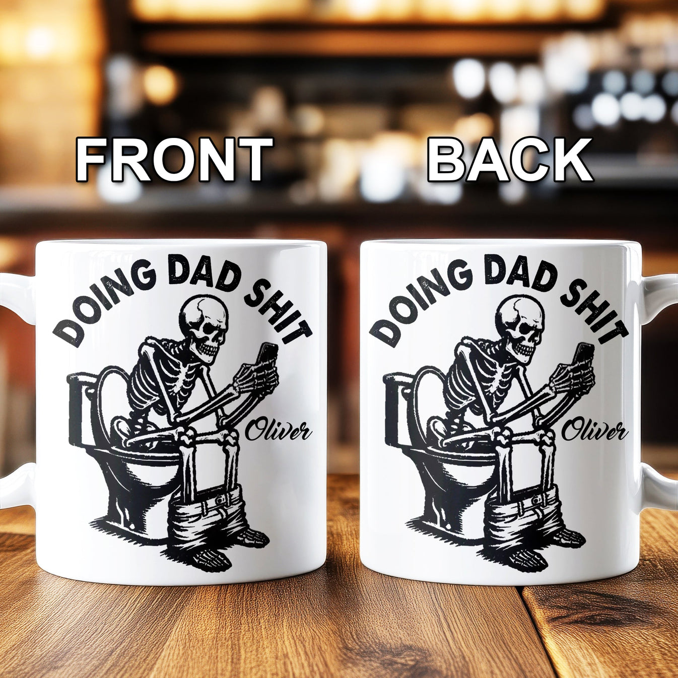 Doing Dad Shit - Personalized Halloween Ceramic Mug-Myprintsy