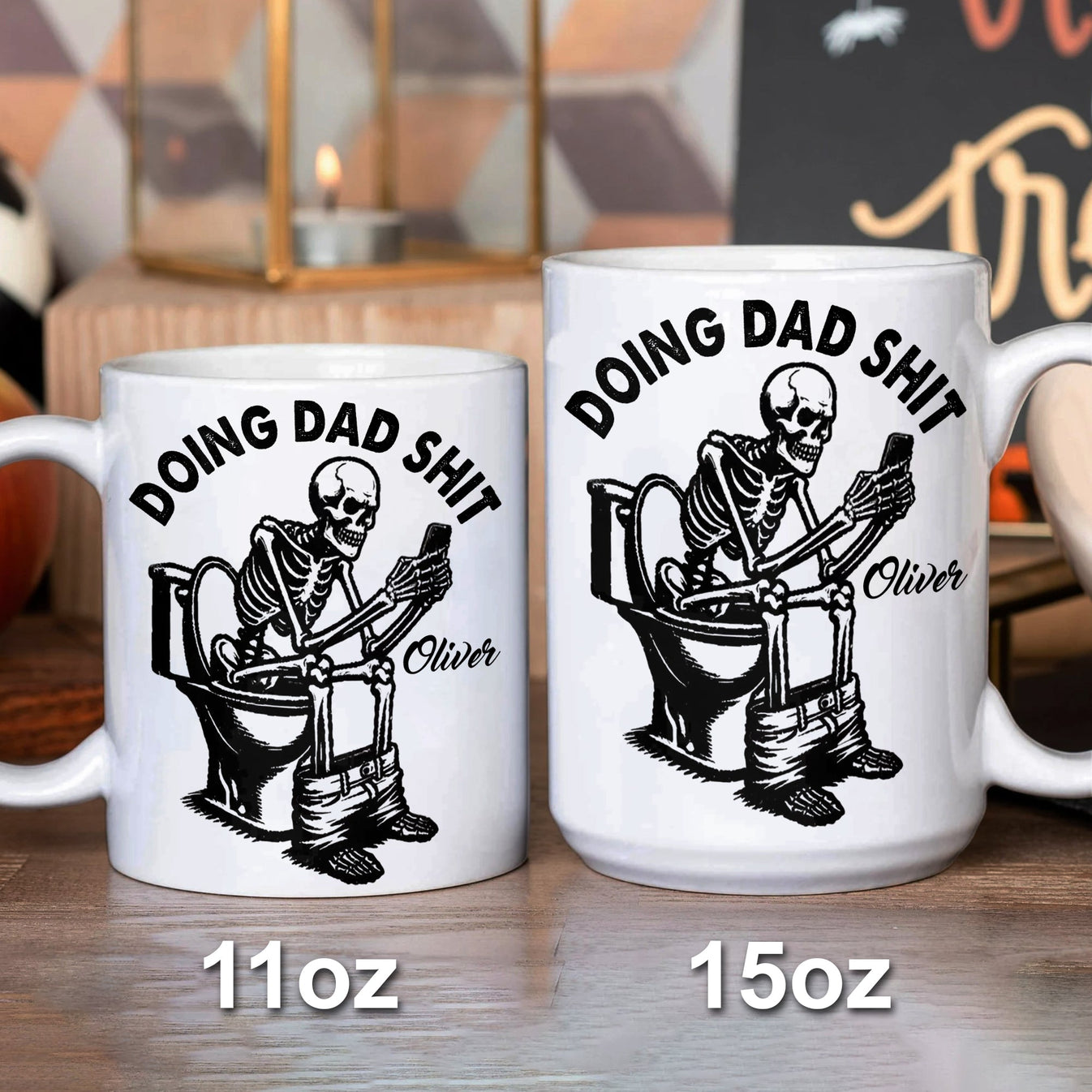 Doing Dad Shit - Personalized Halloween Ceramic Mug-Myprintsy