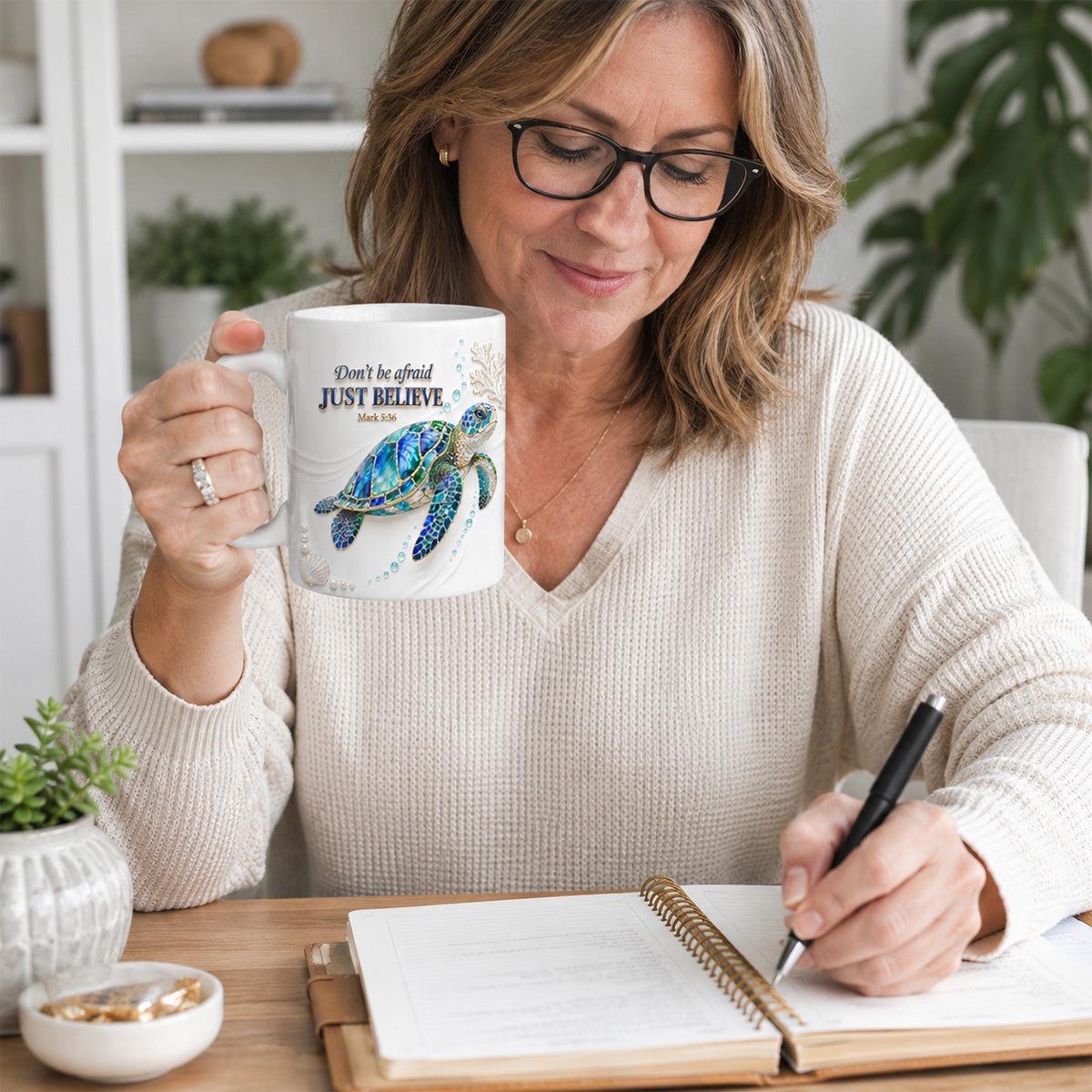 Don't Be Afraid Just Believe Mark 5:36 - Ceramic Coffee Mug-Myprintsy