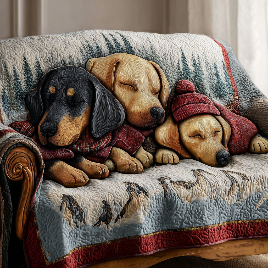 Doxie Dreams Quilted Sofa Cover VTQ-Myprintsy