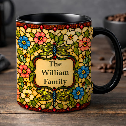 Dragonfly Tiffany Style - Personalized Accent Mug-Myprintsy