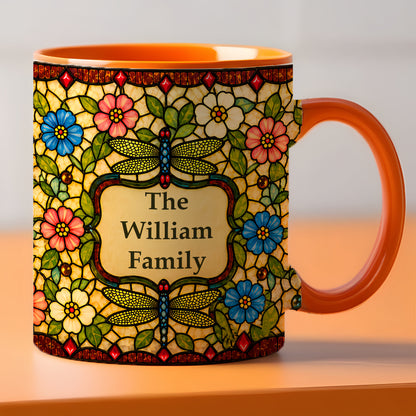 Dragonfly Tiffany Style - Personalized Accent Mug-Myprintsy