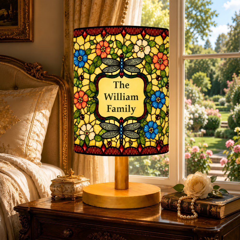 Dragonfly Tiffany Style - Personalized Fabric Lamp-Myprintsy