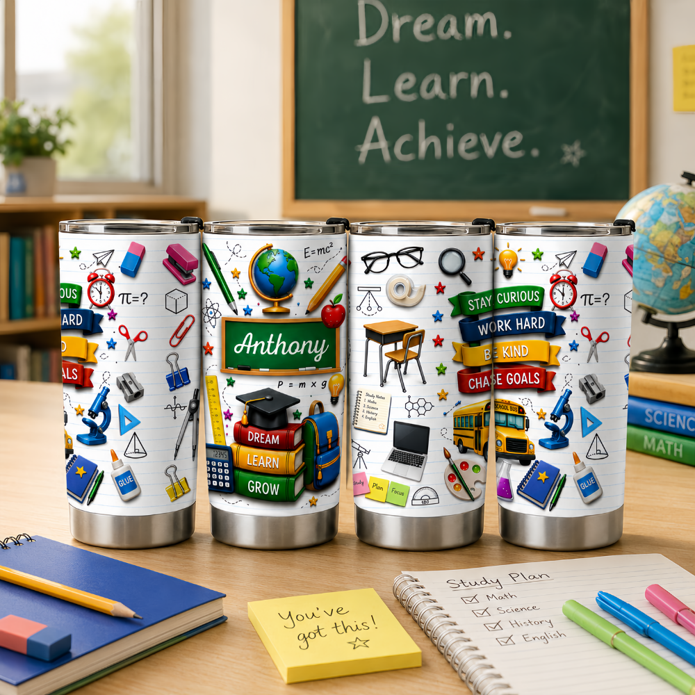 Dream Learn Grow - Personalized Tumbler Cup-Myprintsy