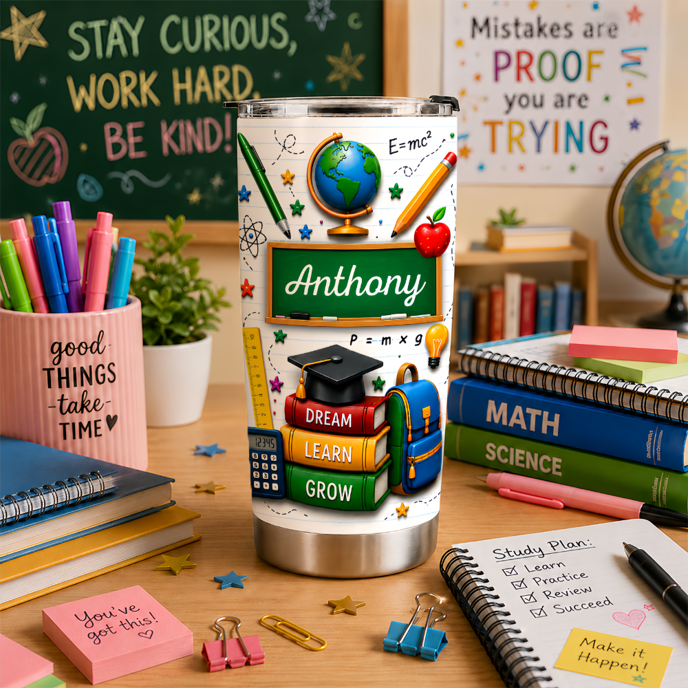Dream Learn Grow - Personalized Tumbler Cup-Myprintsy