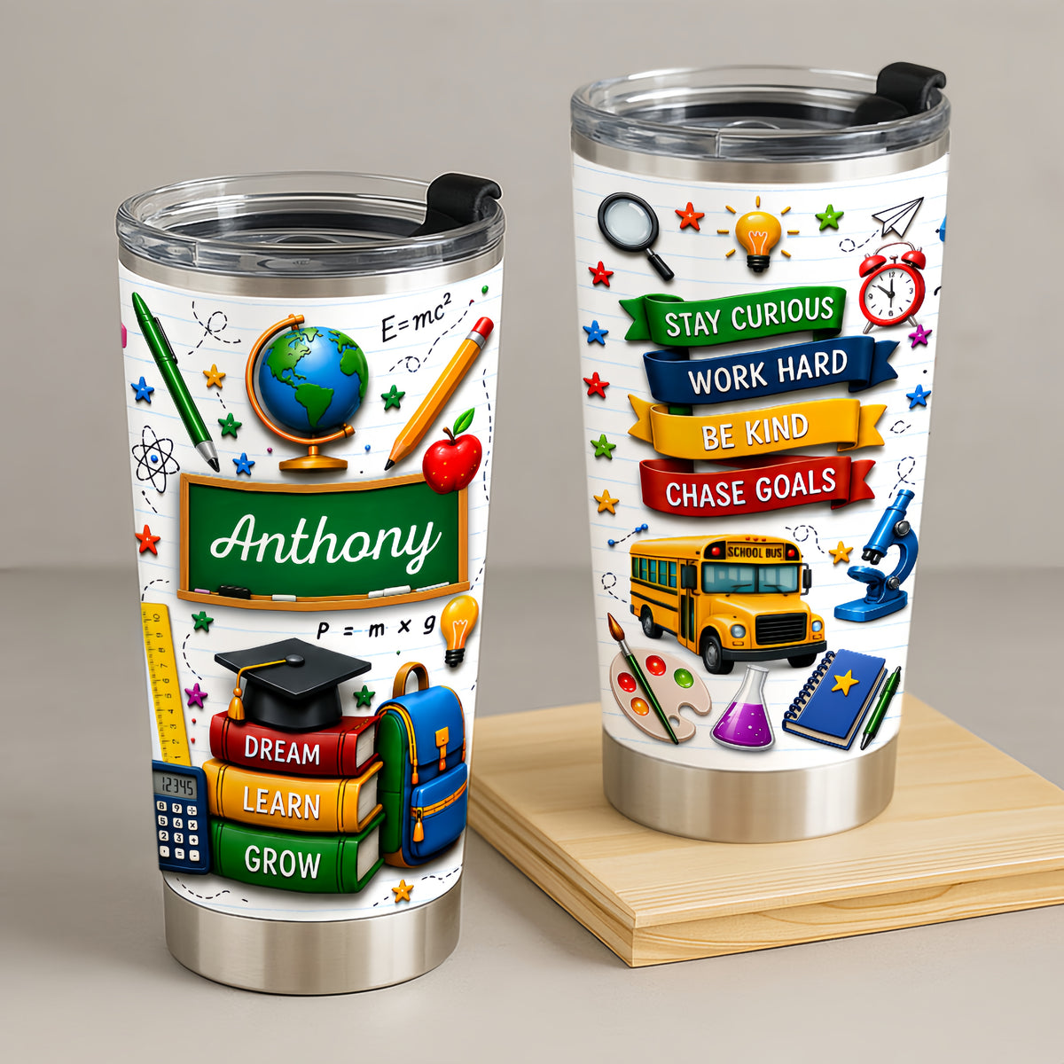 Dream Learn Grow - Personalized Tumbler Cup-Myprintsy