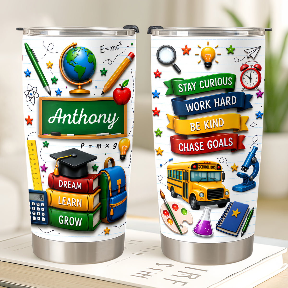 Dream Learn Grow - Personalized Tumbler Cup-Myprintsy
