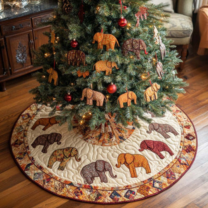 Earth Tones Christmas Quilted Tree Skirt-Myprintsy