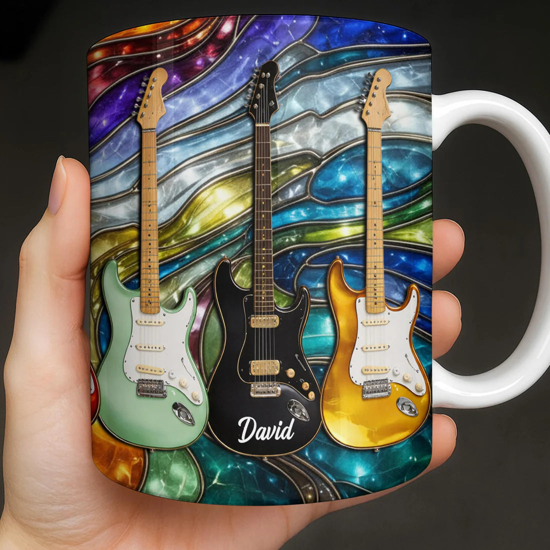 Electric Guitar Art - Personalized Coffee Mug - Gift For Music Lovers-Myprintsy