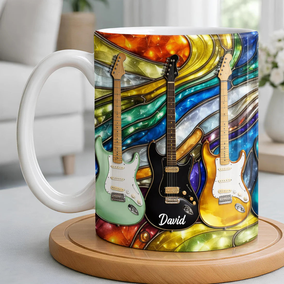 Electric Guitar Art - Personalized Coffee Mug - Gift For Music Lovers-Myprintsy