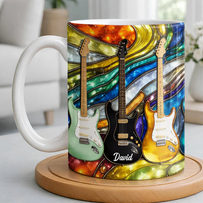 Electric Guitar Art - Personalized Coffee Mug - Gift For Music Lovers-Myprintsy