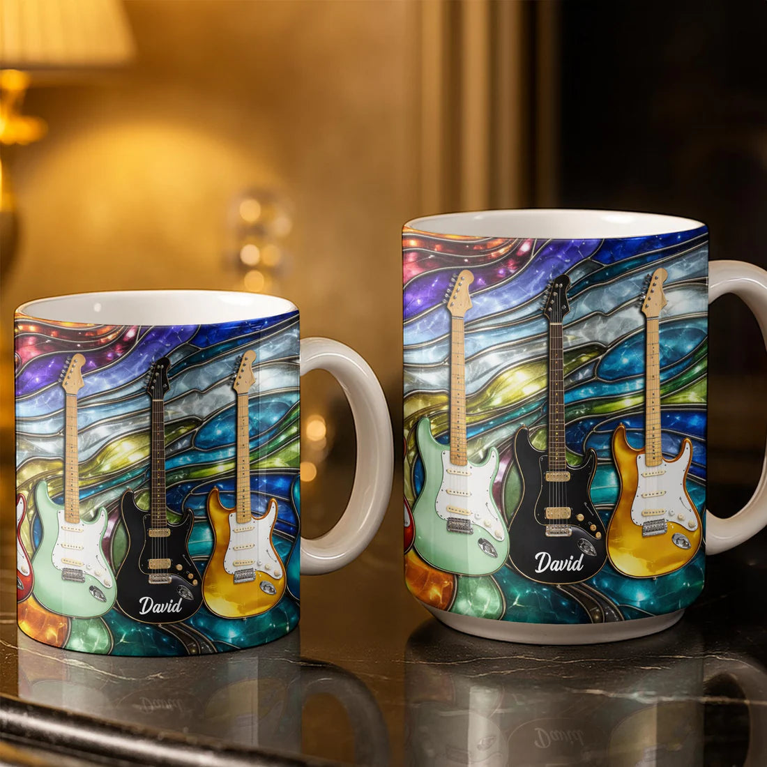 Electric Guitar Art - Personalized Coffee Mug - Gift For Music Lovers-Myprintsy
